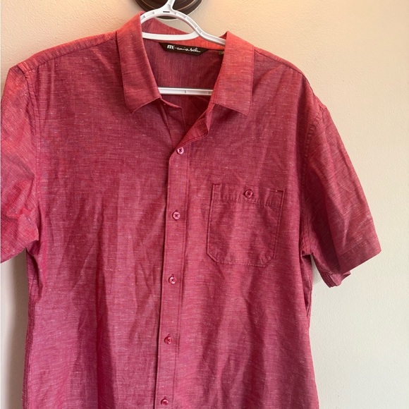 Travis Mathew Red Casual Button Down Shirt - Picture 1 of 4
